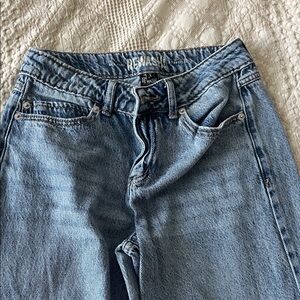 Rewash Women's Wide Leg Indigo Blue Mid Rise Jeans